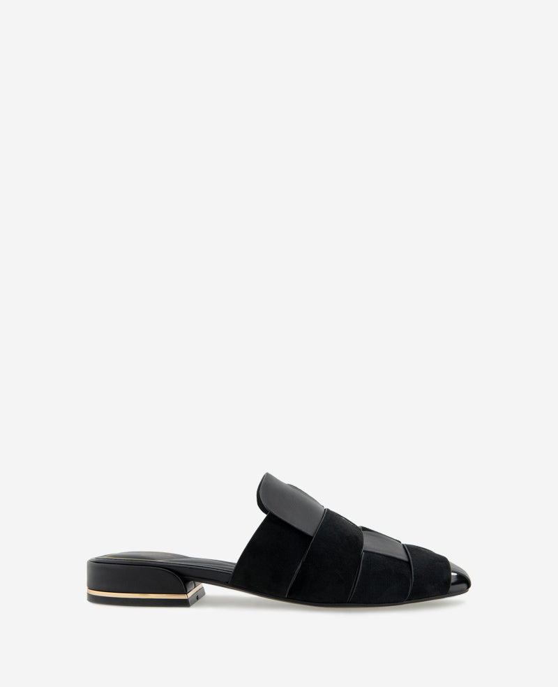 Kenneth Cole Faina Leather Fisherman Slide Sandal – Black | Kenneth Cole | BLACK LEATHER