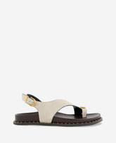Kenneth Cole Dixon Suede Toe Ring Buckle Sandal | OYSTER GREY SUEDE