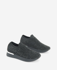 Kenneth Cole Women's Cameron Jewel Slip-On Sneaker with Sparkle | KC | BLACK
