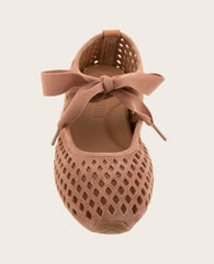 Kenneth Cole GENTLE SOULS - Annalise Perforated Suede Ribbon Tie Ballet Sneaker | MOCHA SUEDE