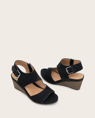 Kenneth Cole Shop Tilly Nubuck Wedge Sandal Black | Gentle Souls by KC | BLACK NUBUCK