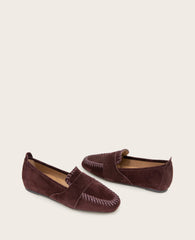 Kenneth Cole Sandra Suede Braid Detail Loafer | Gentle Souls by KC | BURGUNDY SUEDE