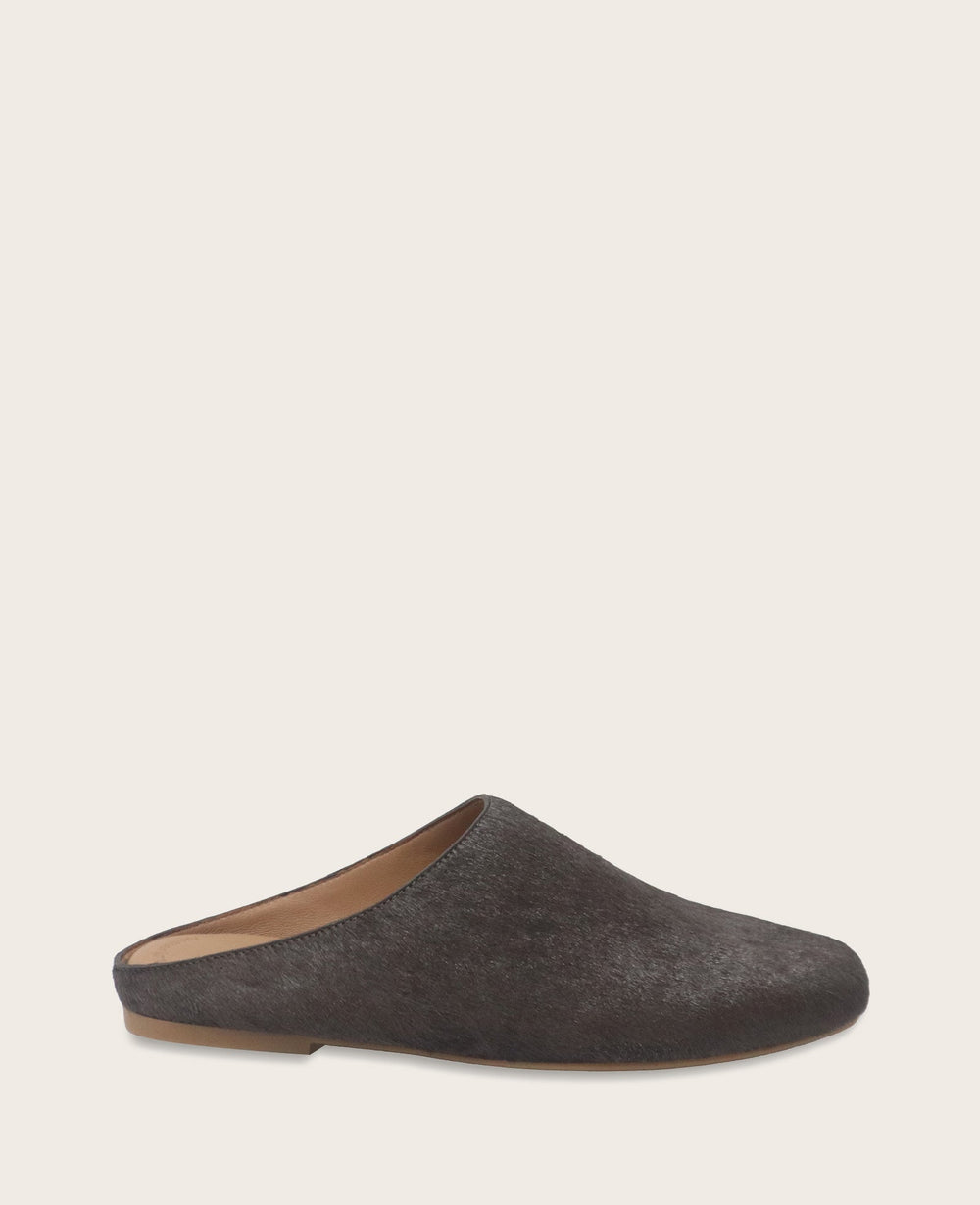Kenneth Cole Wanda Calf Hair Mule Flat in Walnut | Gentle Souls KC | WALNUT CALF HAIR