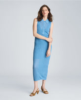 Kenneth Cole Varigated Polo Cap Sleeve Sweater Dress | LAKE BLUE