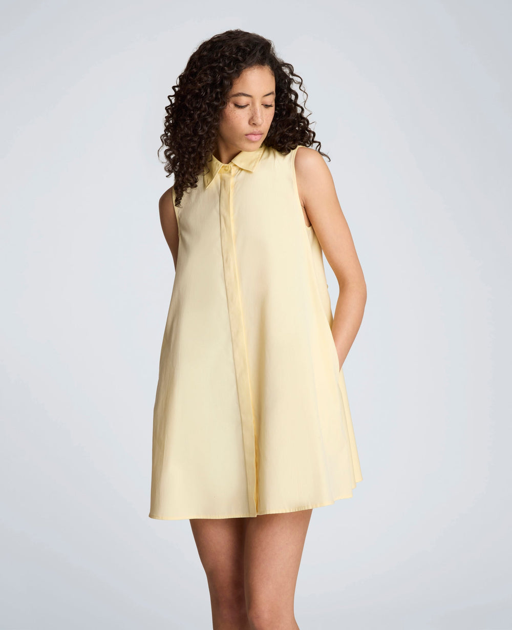 Kenneth Cole Shop Cotton Poplin Trapeze Mini Dress – Pastel Yellow | KC | PASTEL YELLOW