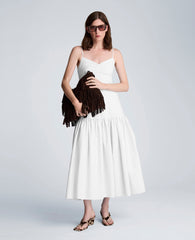 Kenneth Cole Sweetheart Bubble Flounce Midi Dress | NATURAL WHITE