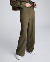 Kenneth Cole Faux Suede Pull On Wide Leg Pant | OLIVE GREEN