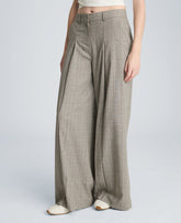 Kenneth Cole High Rise Fly Front Single Pleat Wide Leg Pant | LAKE BLUE MULTI
