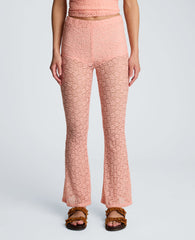 Kenneth Cole Stretch Lace Pull On Flare Pant with Inner Short | SOFT PEACH