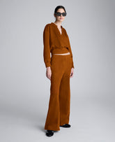 Kenneth Cole Faux Suede Pull On Wide Leg Pant | BURNT COPPER