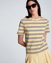 Kenneth Cole Crewneck Stripe Tee | PASTEL YELLOW MULTI