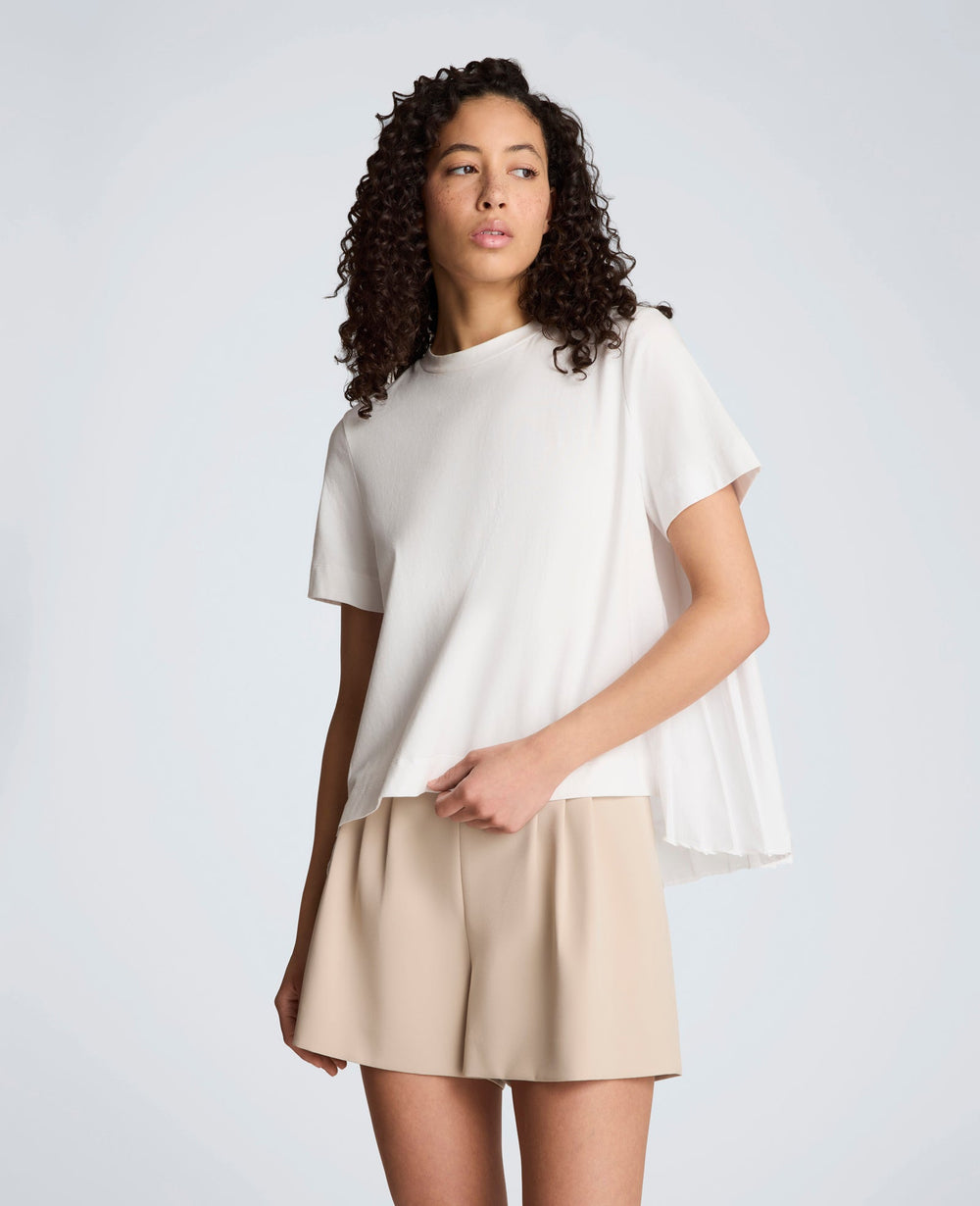 Kenneth Cole Pleated Asymmetrical Hem Tee – Pure White | Kenneth Cole | PURE WHITE
