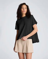 Kenneth Cole Shop Pleated Asymmetrical Hem Tee – Black | Kenneth Cole | BLACK