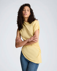 Kenneth Cole Asymmetrical Drape Neck Top | PASTEL YELLOW