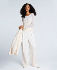 Kenneth Cole Shop Sequin Mesh Long Sleeve Top in Oyster | Kenneth Cole | OYSTER
