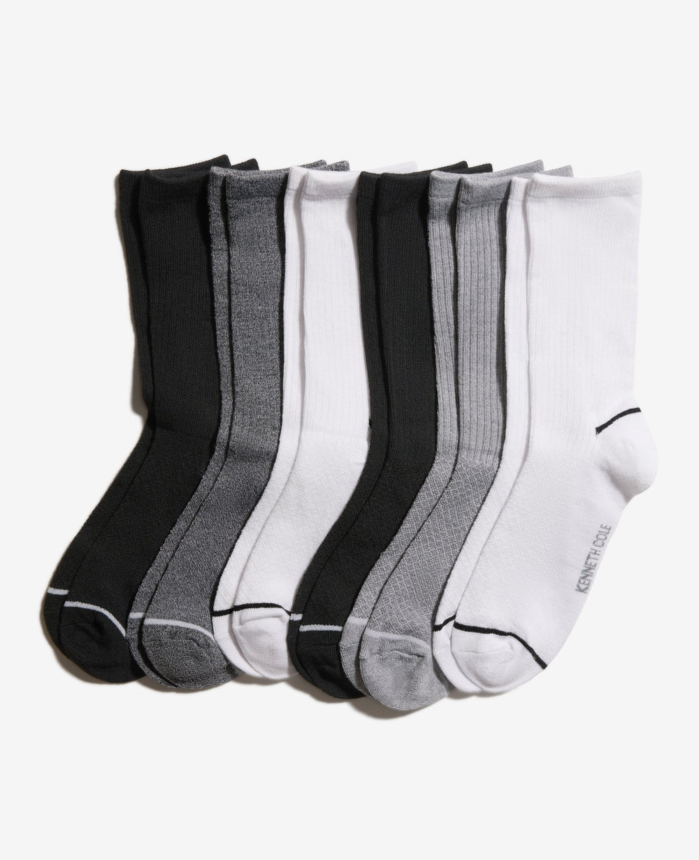 Kenneth Cole Diamond Texture Crew Socks 6-Pack – White | Kenneth Cole | WHITE