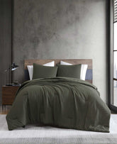 Kenneth Cole Houndstooth Duvet Set | GREEN