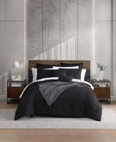 Kenneth Cole Variegated Waffle Comforter Set | BLACK