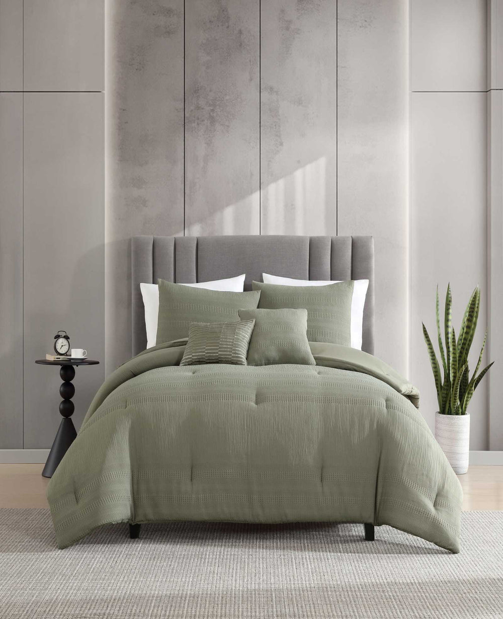 Kenneth Cole Variegated Waffle Comforter Set | GREEN