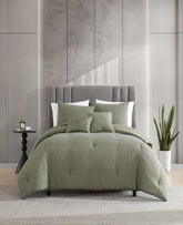 Kenneth Cole Variegated Waffle Comforter Set | GREEN