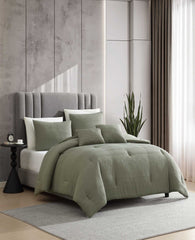 Kenneth Cole Variegated Waffle Comforter Set | GREEN
