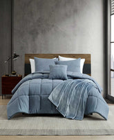 Kenneth Cole Stonewashed Solid Comforter Set | BLUE