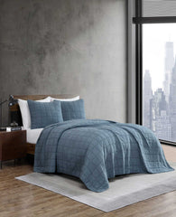 Kenneth Cole Stonewashed Quilt Set | BLUE