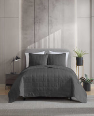 Kenneth Cole Stonewashed Quilt Set | CHARCOAL