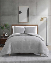 Kenneth Cole Serenity Wavy Lines Duvet Cover Set | GREY