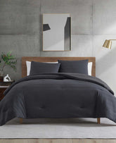 Kenneth Cole Shop Black Herringbone Comforter Set – Soft & Stylish | KC | BLACK