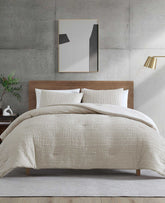 Kenneth Cole Shop Textured Beige Comforter Set – Serenity Collection | KC | BEIGE