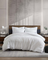 Kenneth Cole Reversible White Waffle Duvet Cover Set – Soft & Cozy | KC | WHITE