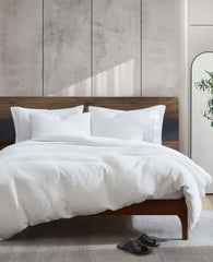 Kenneth Cole Shop Reversible Solid White Waffle Comforter Set | KC Home | WHITE