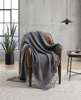 Kenneth Cole Mohair Throw Blanket | CHARCOAL