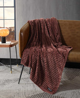 Kenneth Cole Textured Solid Throw Blanket | RED