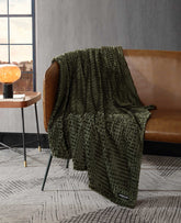Kenneth Cole Textured Solid Throw Blanket | GREEN