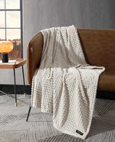 Kenneth Cole Textured Solid Throw Blanket | LINEN
