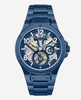 Kenneth Cole Skeleton Automatic Blue-IP Stainless Steel Bracelet Watch | BLUE