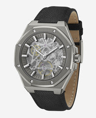 Kenneth Cole Skeleton Automatic Nylon Strap Watch | GUN