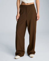 Kenneth Cole Wide Leg Pant with Side Piping – Brown/White | Kenneth Cole | BRUNETTE/PUR WHT