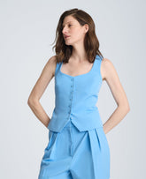 Kenneth Cole Bustier Button Front Vest | LAKE BLUE