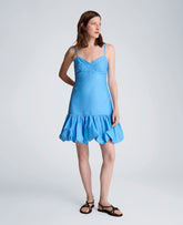 Kenneth Cole Women's Sweetheart Bubble Flounce Mini Dress, Lake Blue | LAKE BLUE