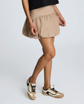 Kenneth Cole Pull-On Bubble Hem Mini Skirt | BEIGE BRONZE