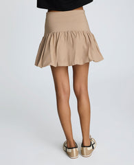 Kenneth Cole Pull-On Bubble Hem Mini Skirt | BEIGE BRONZE