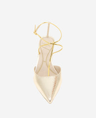 Kenneth Cole Umi Gold Snake T-Strap Metallic Heel Pump | Kenneth Cole | GOLD SNAKE