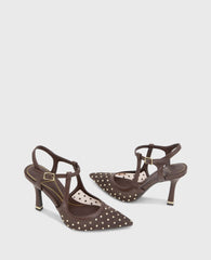 Kenneth Cole Shop Romi Brown Mesh Stud Slingback Heel | Kenneth Cole | BROWN MESH