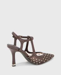 Kenneth Cole Shop Romi Brown Mesh Stud Slingback Heel | Kenneth Cole | BROWN MESH