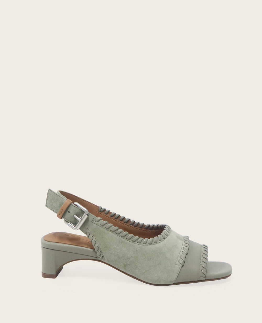 Kenneth Cole GENTLE SOULS - Samarra Suede Braided Detail Slingback Heel | SILVER SAGE SUEDE