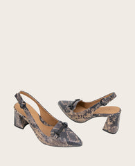Kenneth Cole Diana Leather Bow Heel – Gentle Souls by Kenneth Cole | BROWN SNAKE LEATHER