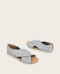 Kenneth Cole Shop Leslie X Band Sandals – Metallic Leather Comfort Fit | KC | SILVER LEATHER